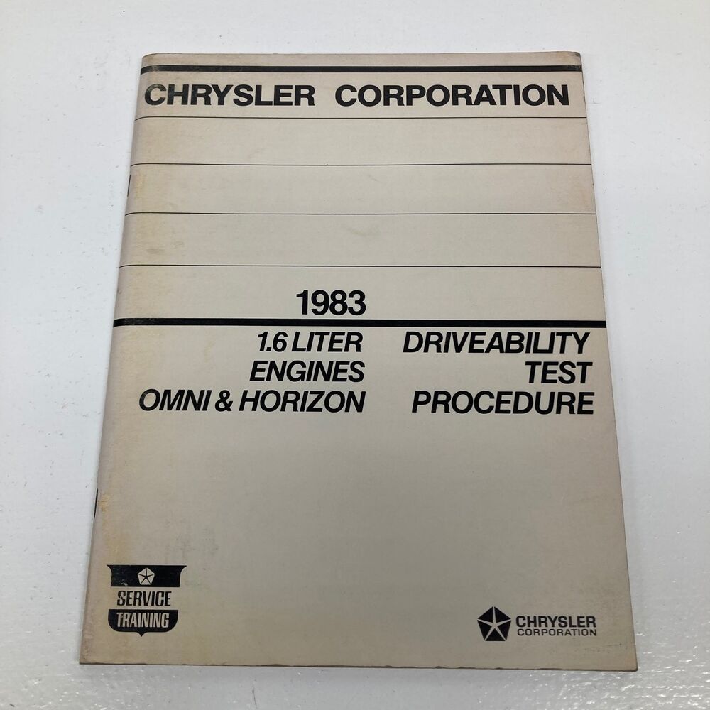 Chrysler 1.6 Liter Engines Driveability Test Omni Horizon 1983